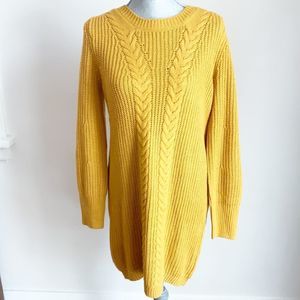🌈3/$20 ALMOST Famous long knit mustard yellow sweater dress